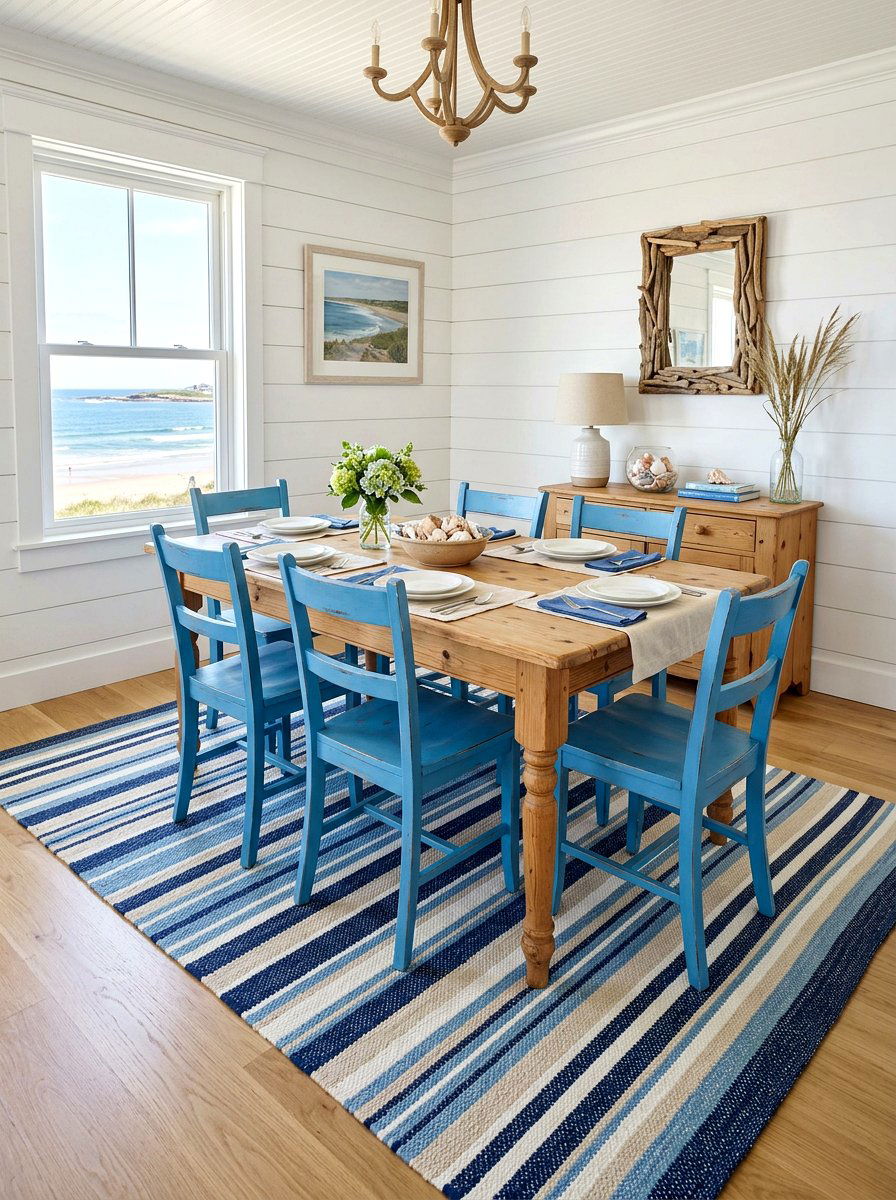 Striped Cotton Rug - 25 Spring Dining Room Rug Ideas
