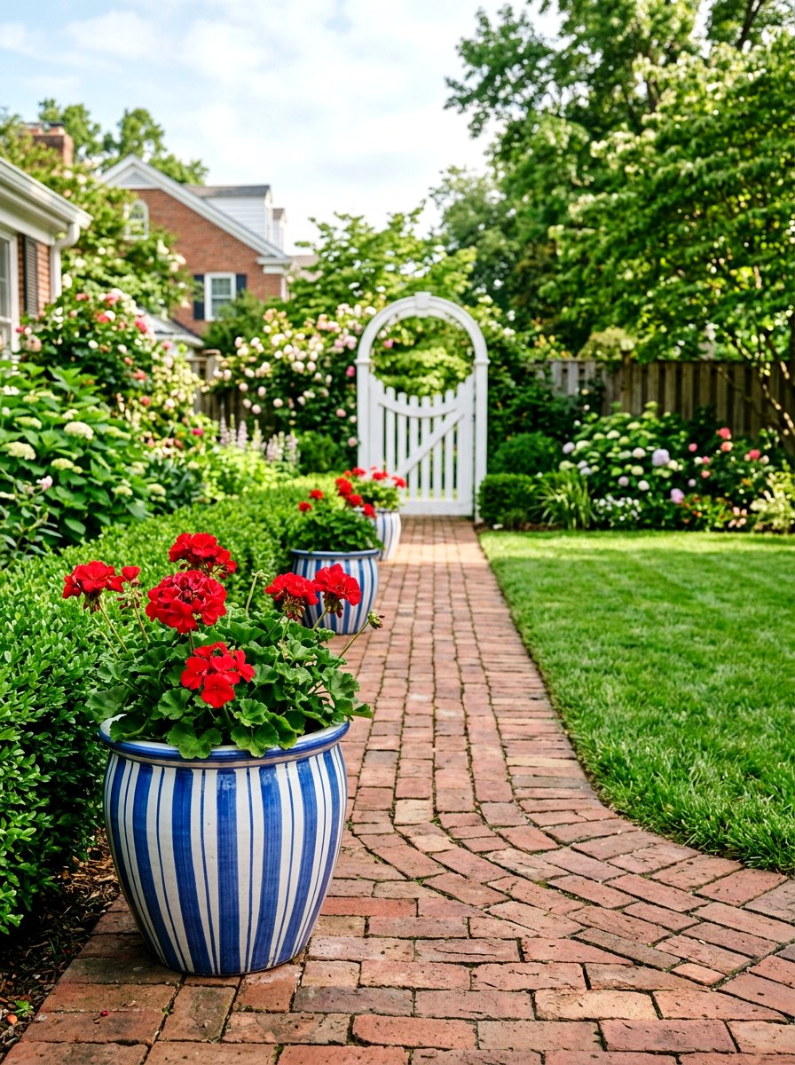 Striped Garden Pot - 25 Spring Painted Pot Ideas