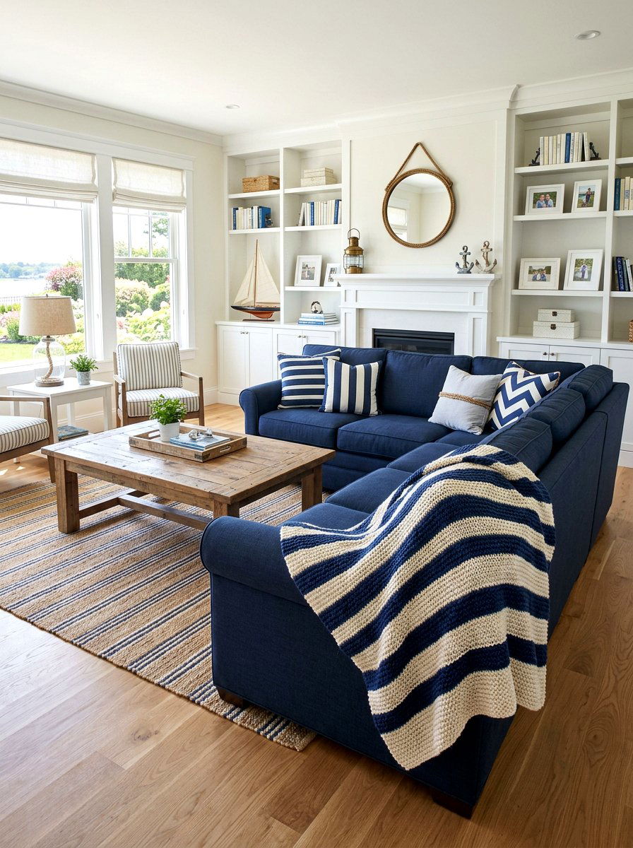 Striped Knit Blanket - 25 Spring Knit Throw Ideas