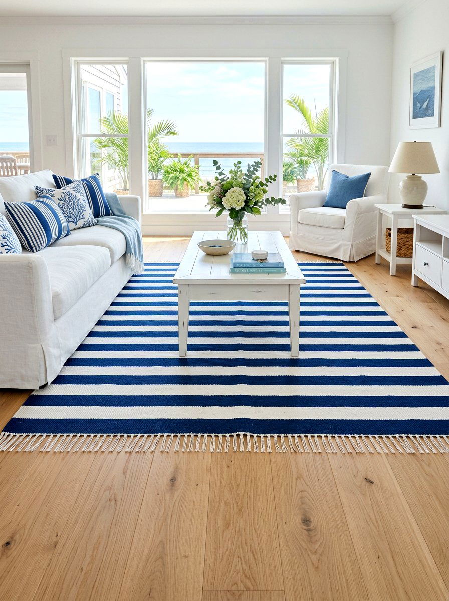 Striped Rug Pattern - 25 Spring Sitting Room Decor Ideas