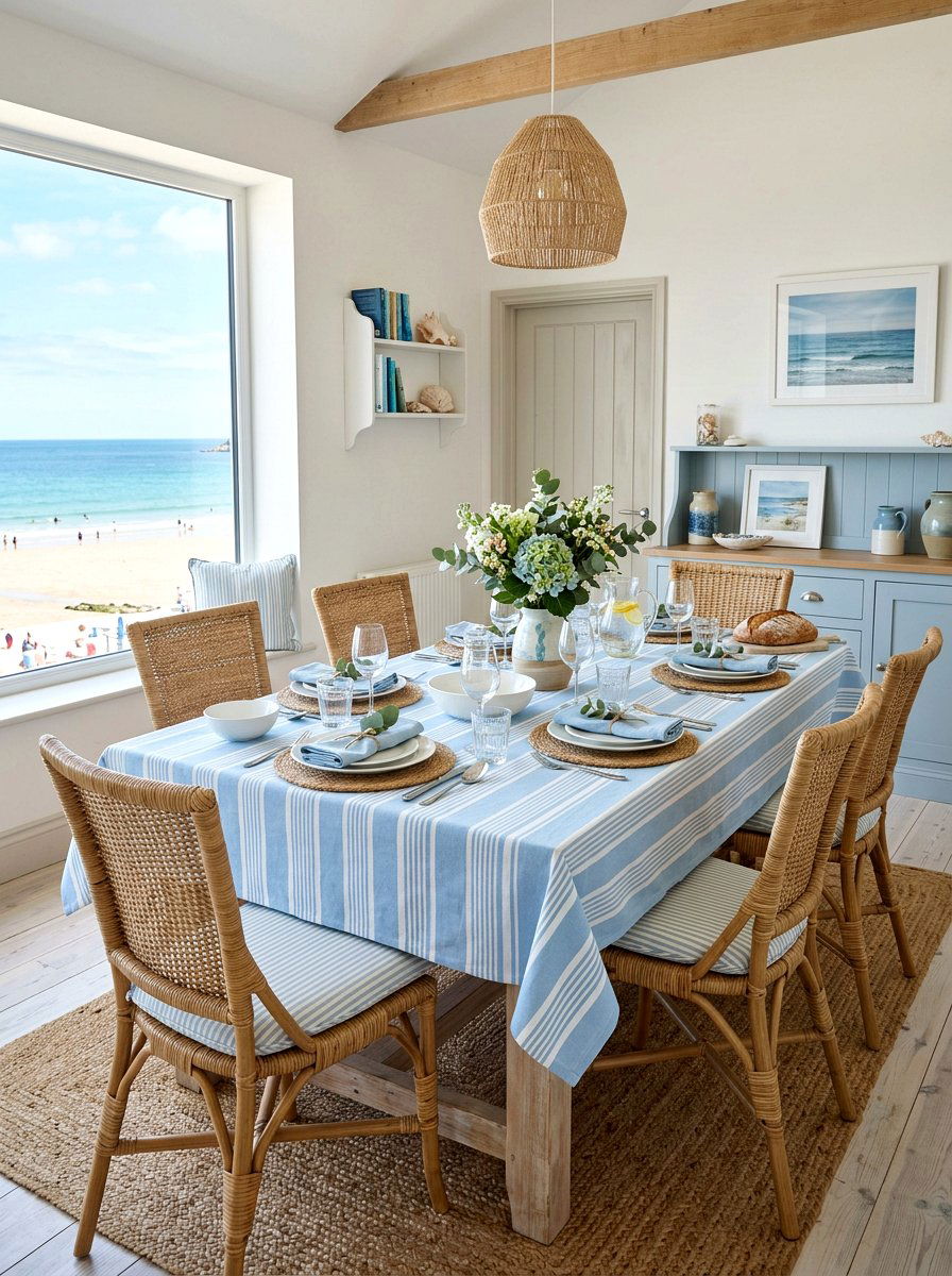 Striped Tablecloth - 25 Spring Tablecloth Ideas