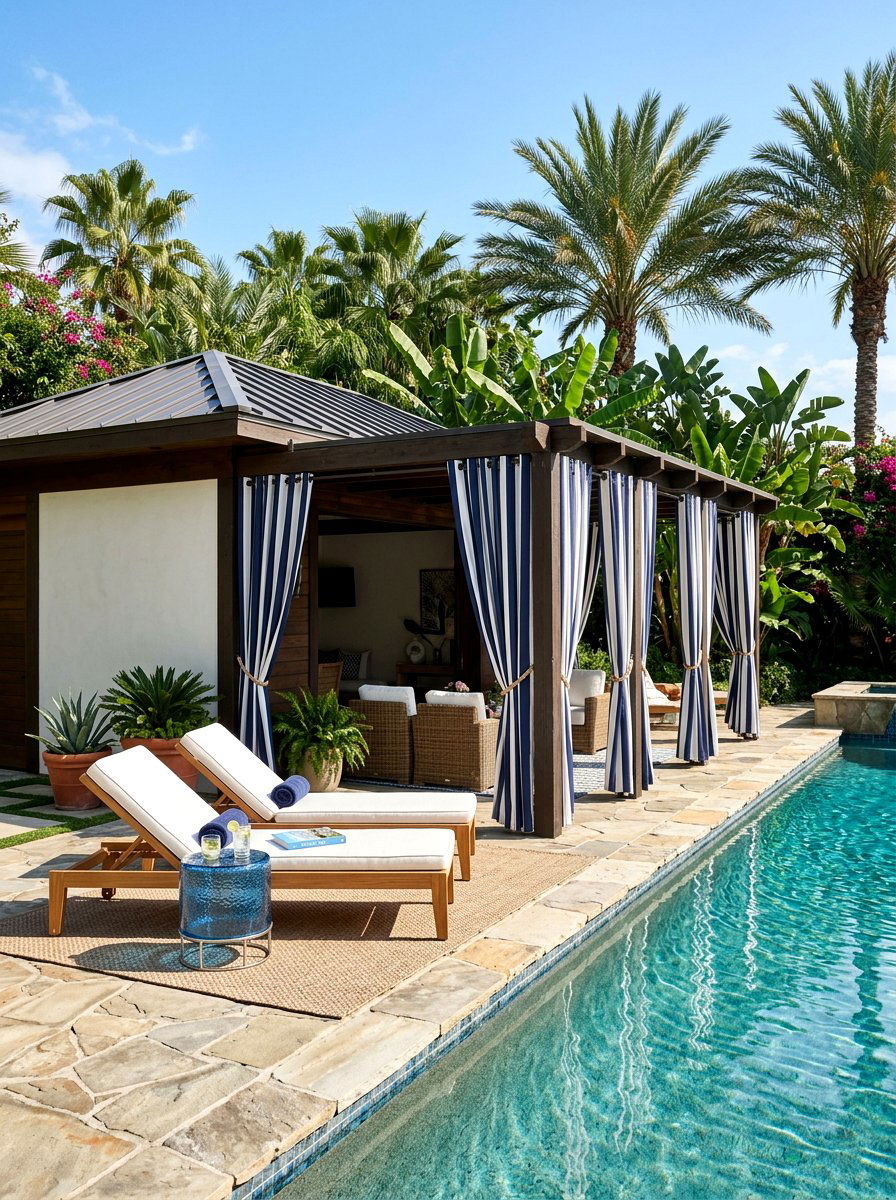 Striped cabana curtains - 25 Spring Outdoor Curtain Ideas