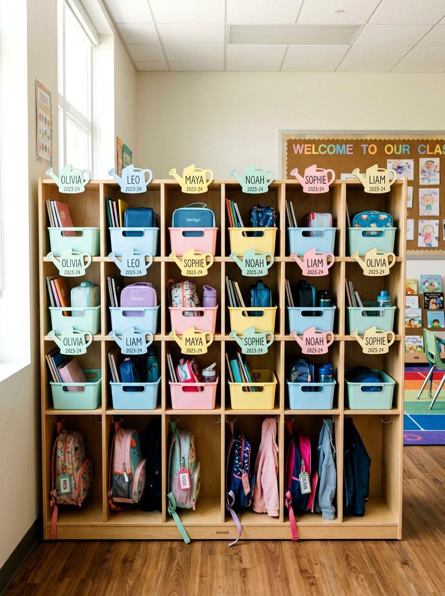 Student Cubby Labels - 25 Spring Classroom Decor Ideas