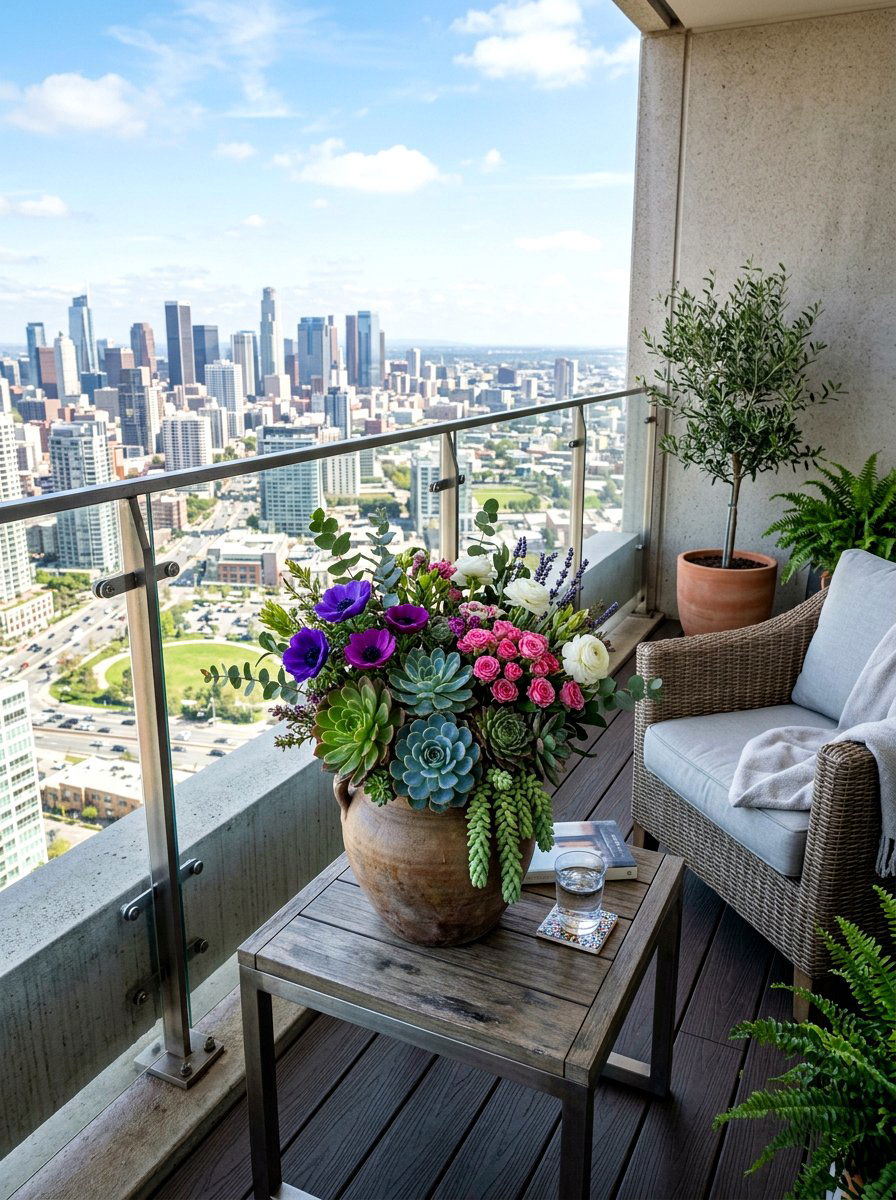 Succulent And Bloom Combination - 25 Spring Bud Vase Arrangement Ideas