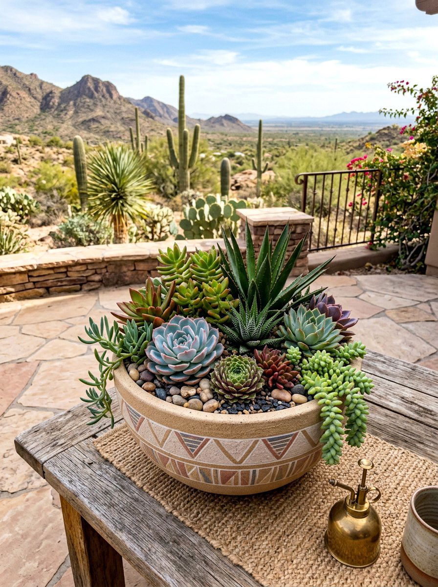 Succulent Arrangement Pot - 25 Spring Decorated Pot Ideas