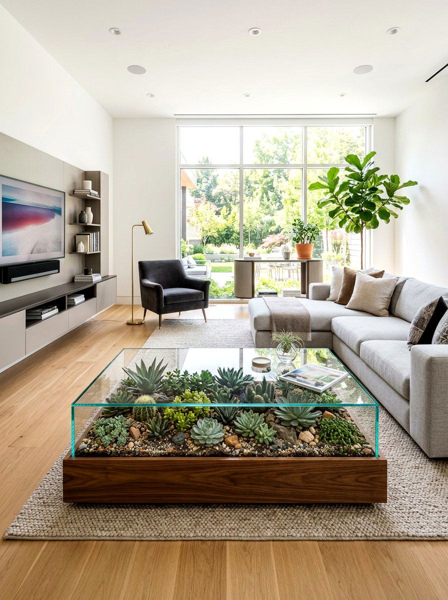 Succulent Coffee Table - 25 Spring Succulent Decor Ideas
