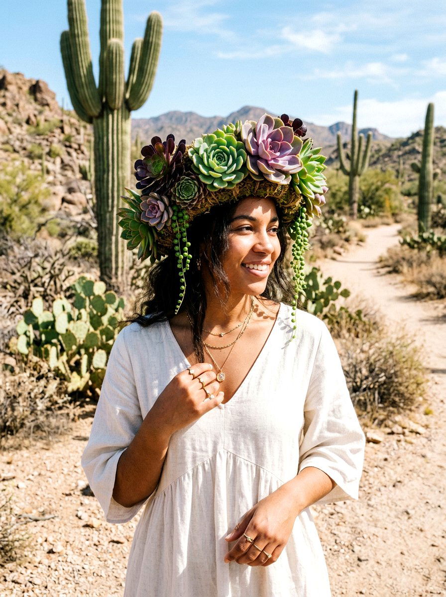 Succulent Crown - 25 Spring Flower Crown Ideas