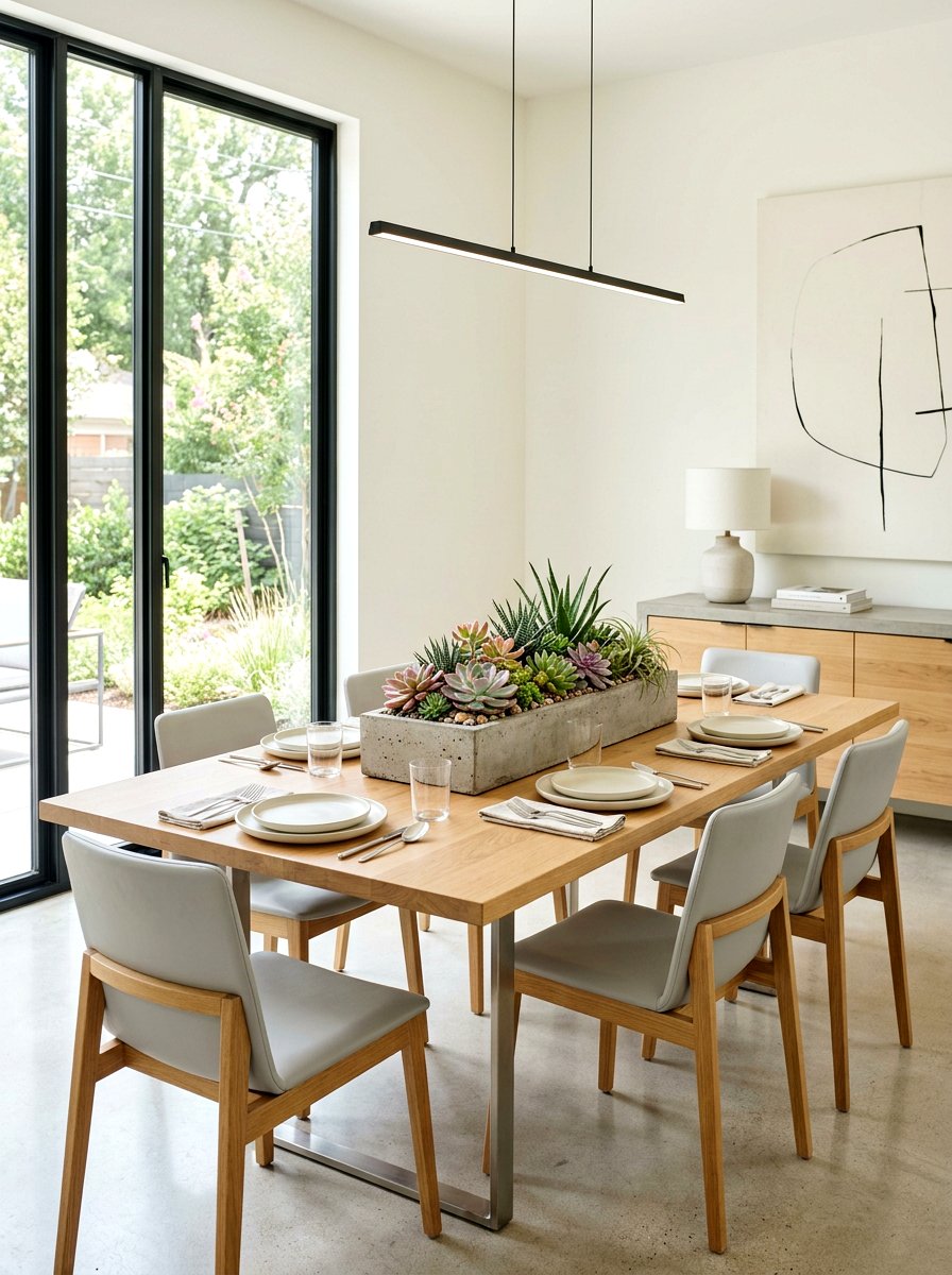 Succulent Dining Room Centerpiece - 25 Spring Table Centerpiece Ideas