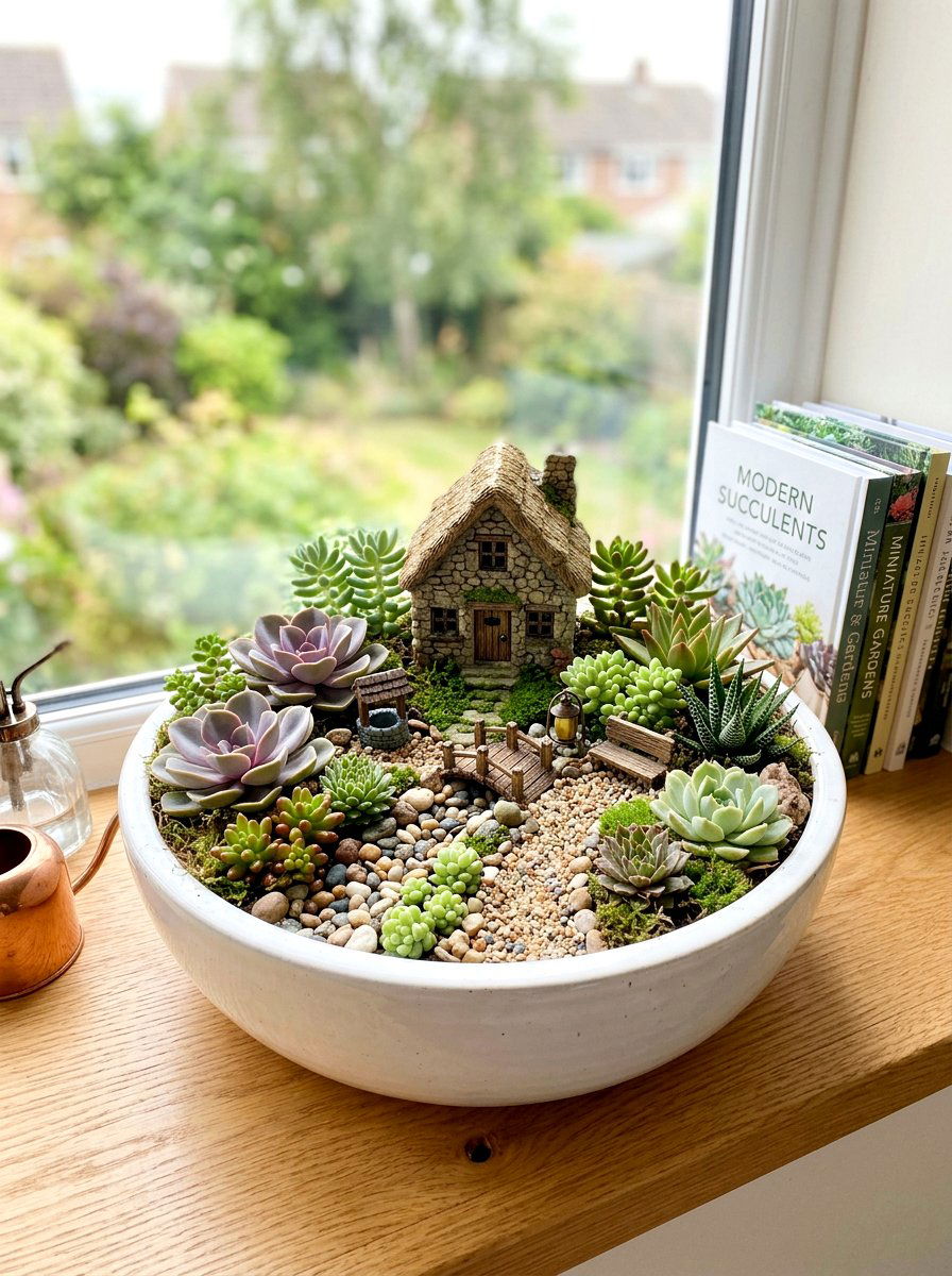 Succulent Fairy Garden - 25 Spring Miniature Garden Ideas