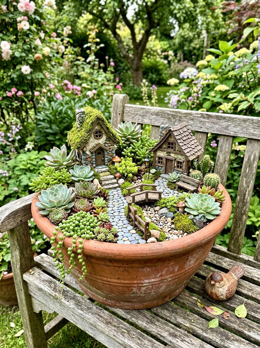 Succulent Fairy Garden - 25 Spring Succulent Decor Ideas