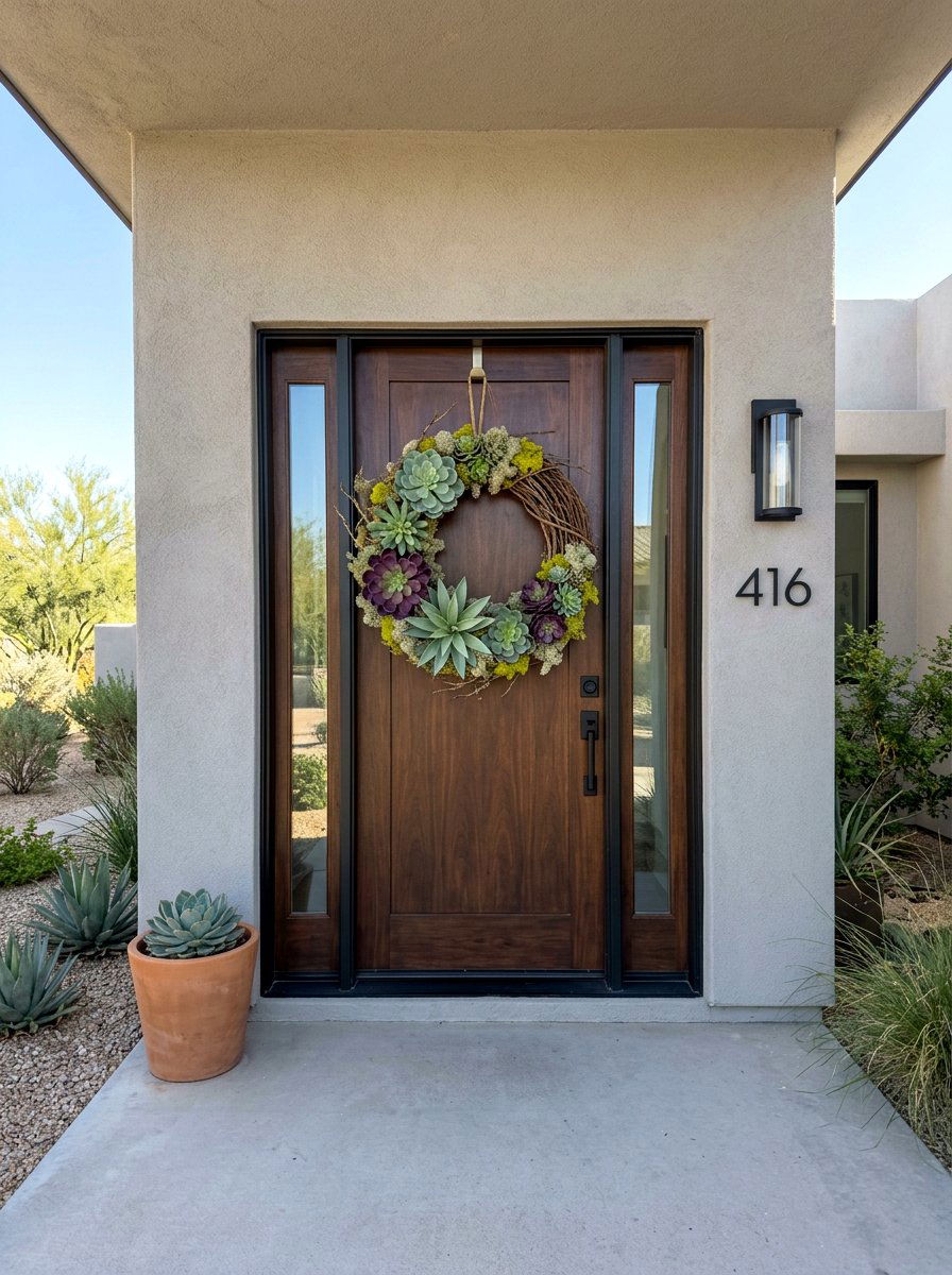 Succulent Grapevine Wreath - 25 Spring Grapevine Wreath Ideas