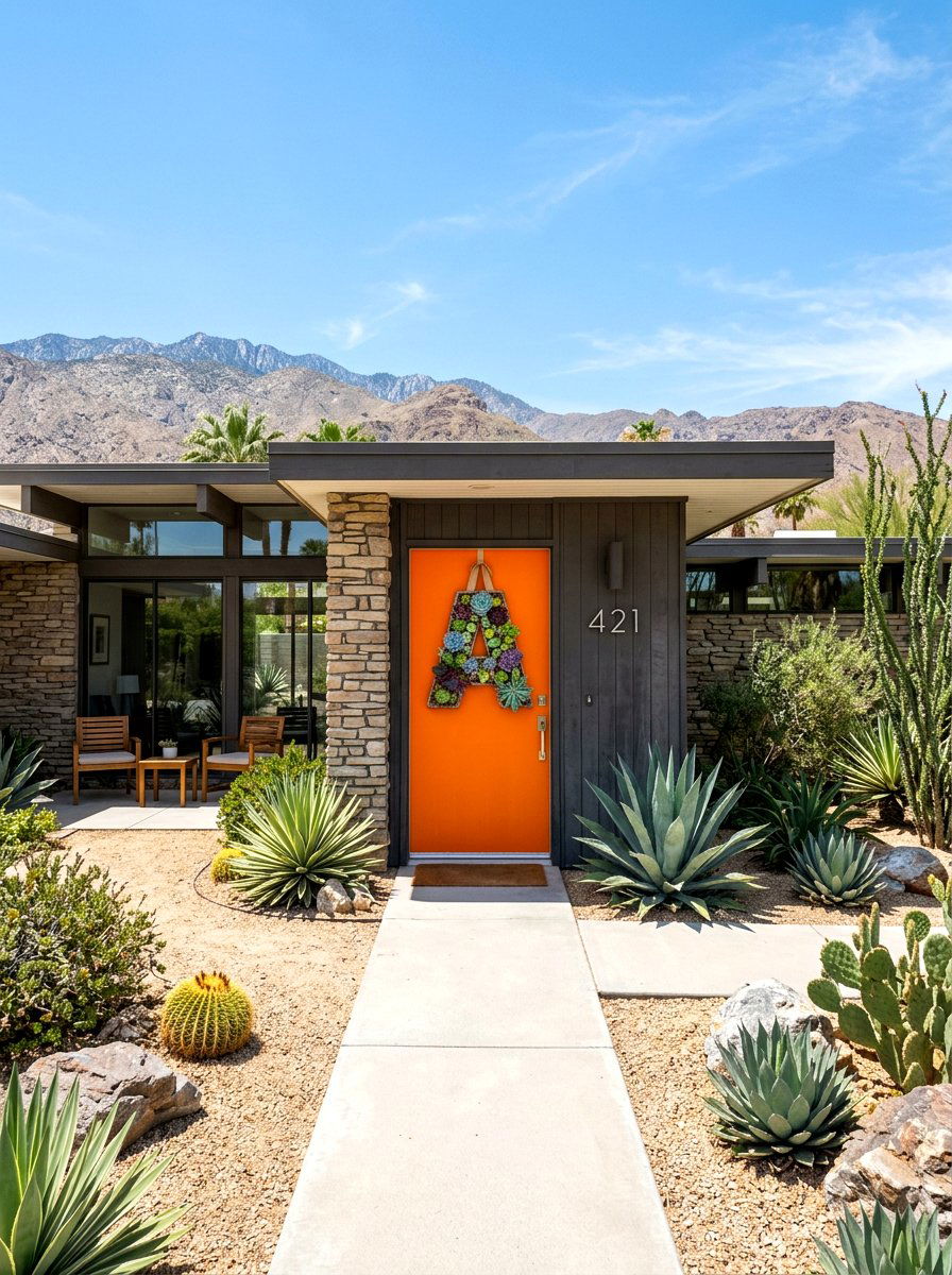 Succulent Initial Door Hanger - 25 Spring Initial Wreath Ideas