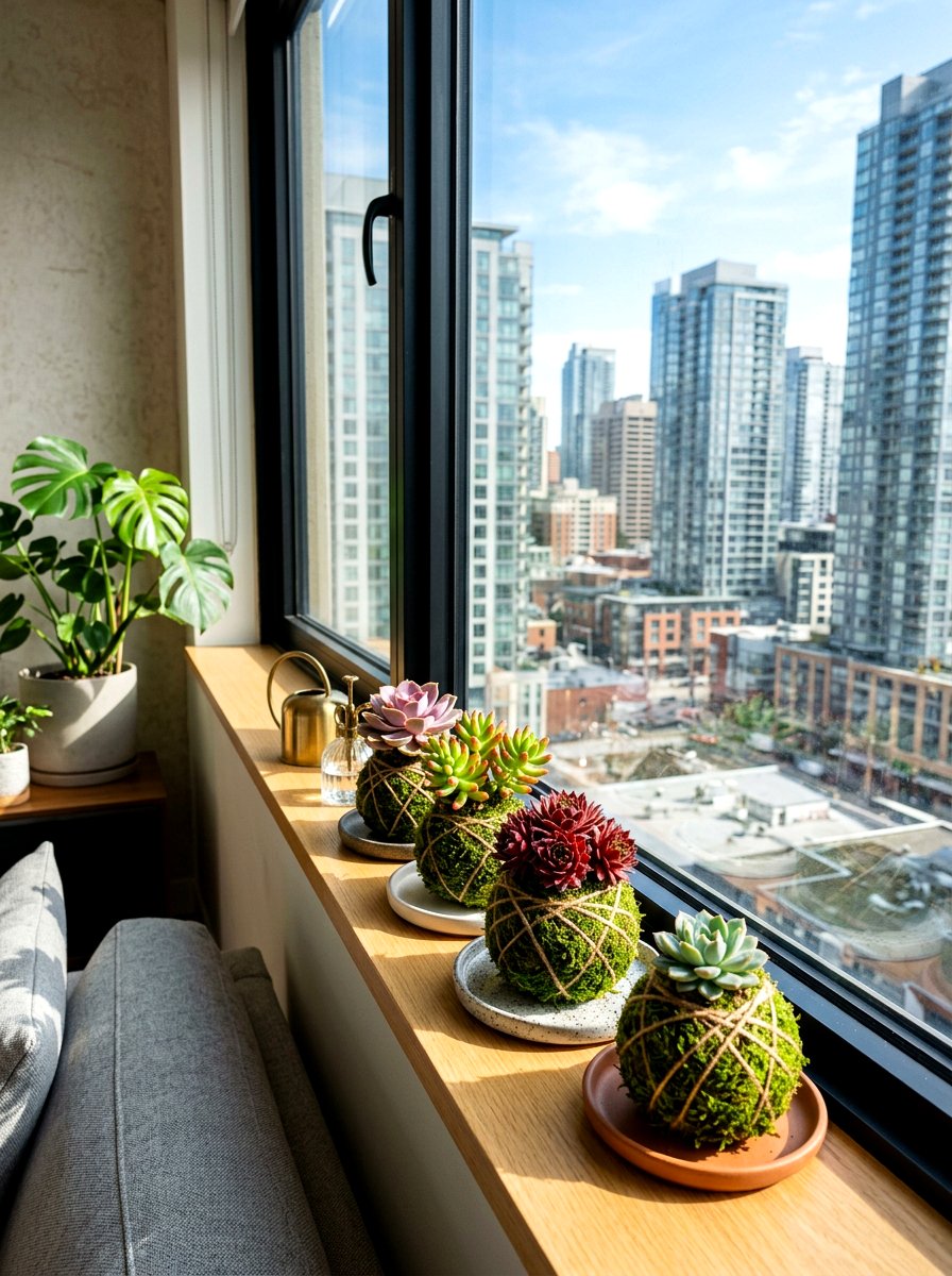 Succulent Moss Ball Arrangement - 25 Spring Moss Ball Plant Ideas