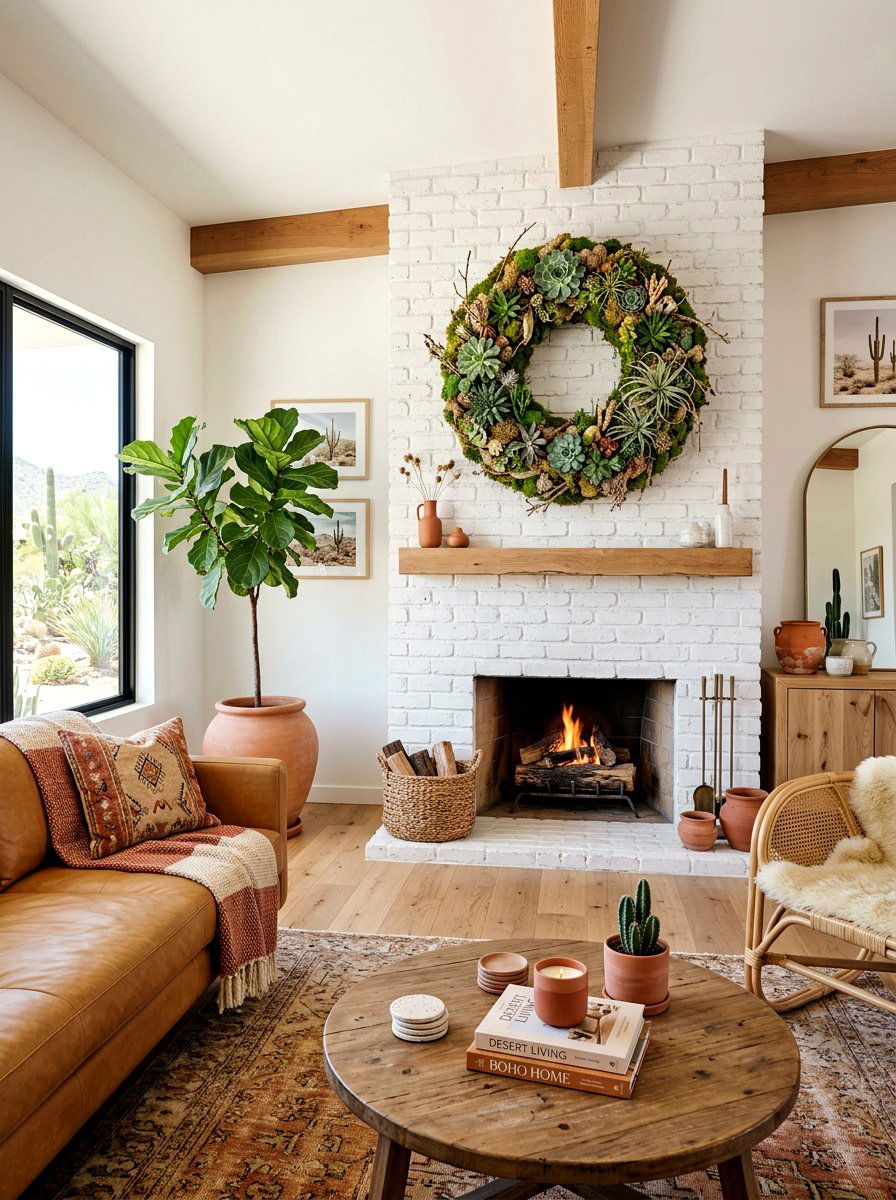 Succulent Moss Wreath - 25 Spring Asymmetrical Wreath Ideas