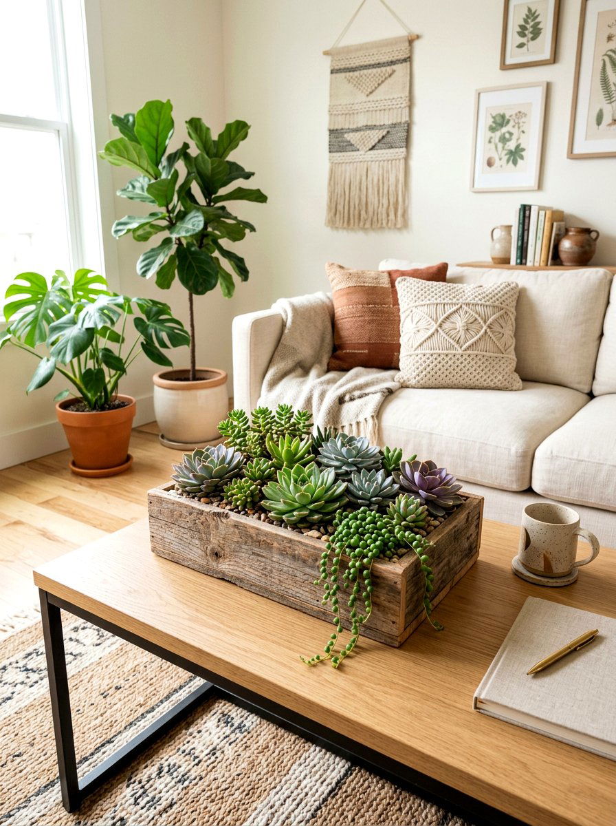 Succulent Reclaimed Wood Box - 25 Spring Wooden Box Decor Ideas