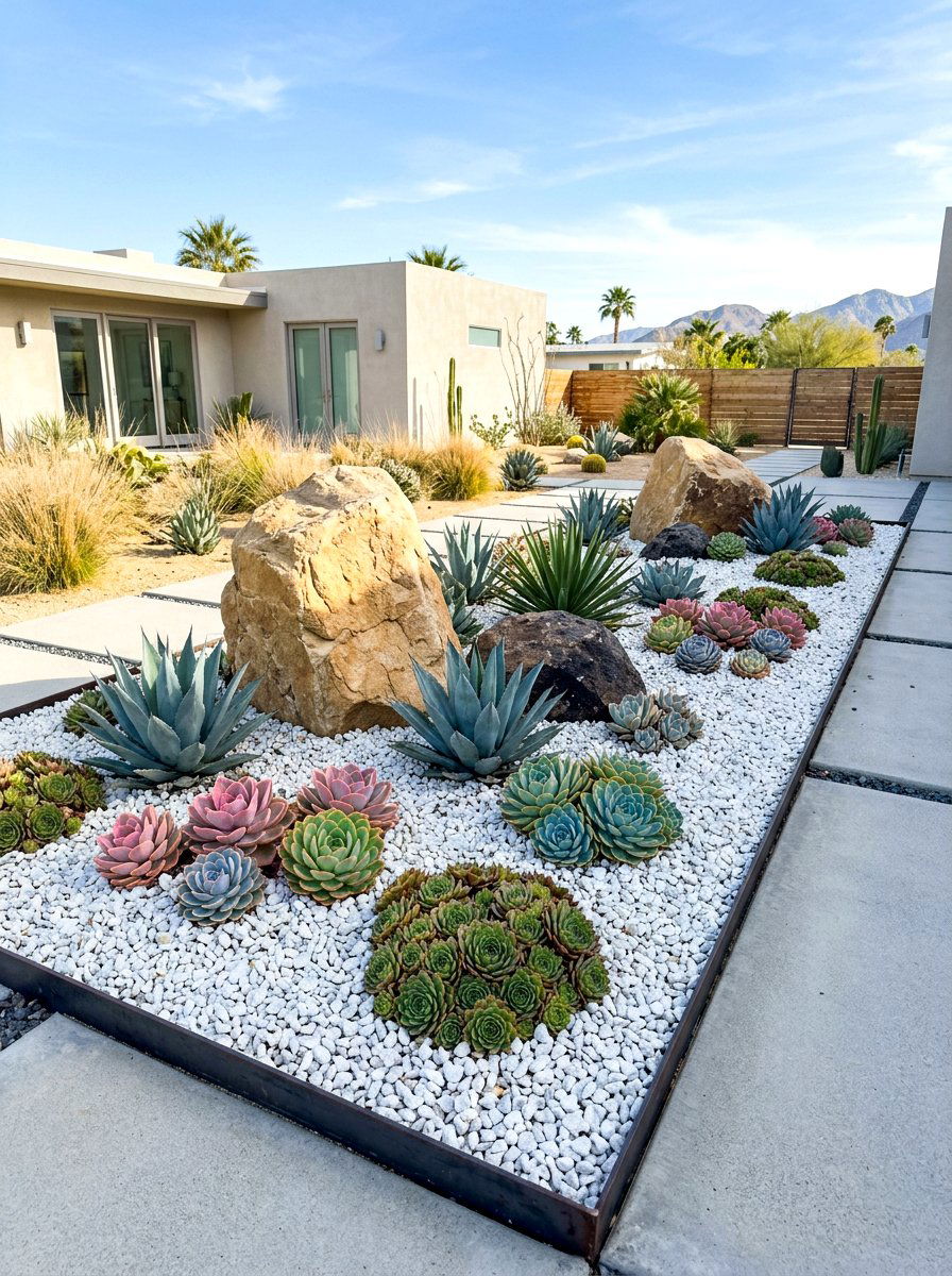 Succulent Rock Garden - 25 Spring Rock Garden Ideas