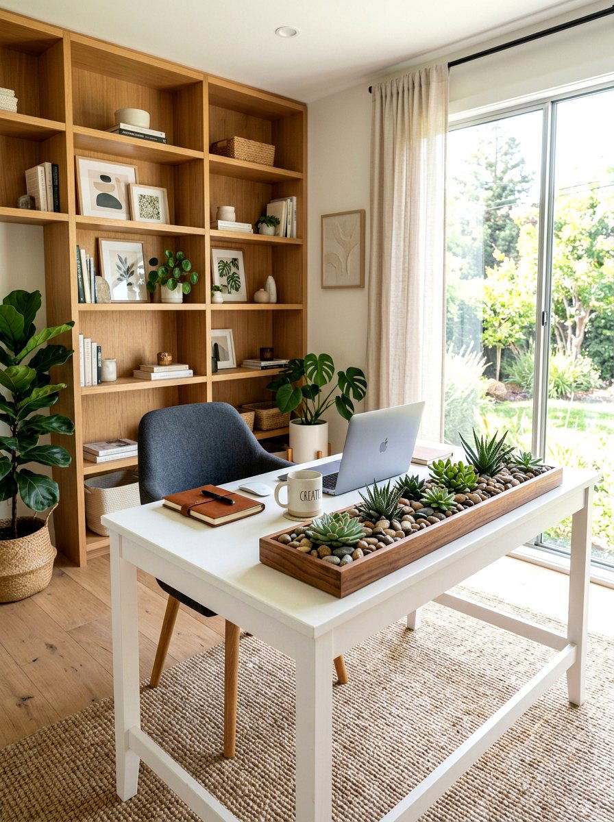 Succulent Rock Tray - 25 Spring Round Tray Decor Ideas