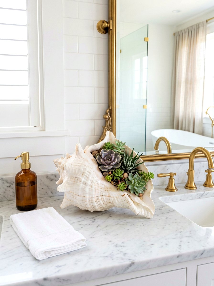 Succulent Seashell Planter - 25 Spring Succulent Planter Ideas