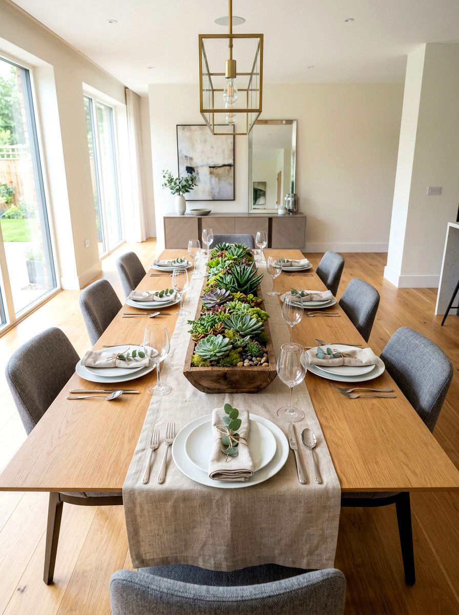 Succulent Table Centerpiece - 25 Spring Succulent Decor Ideas