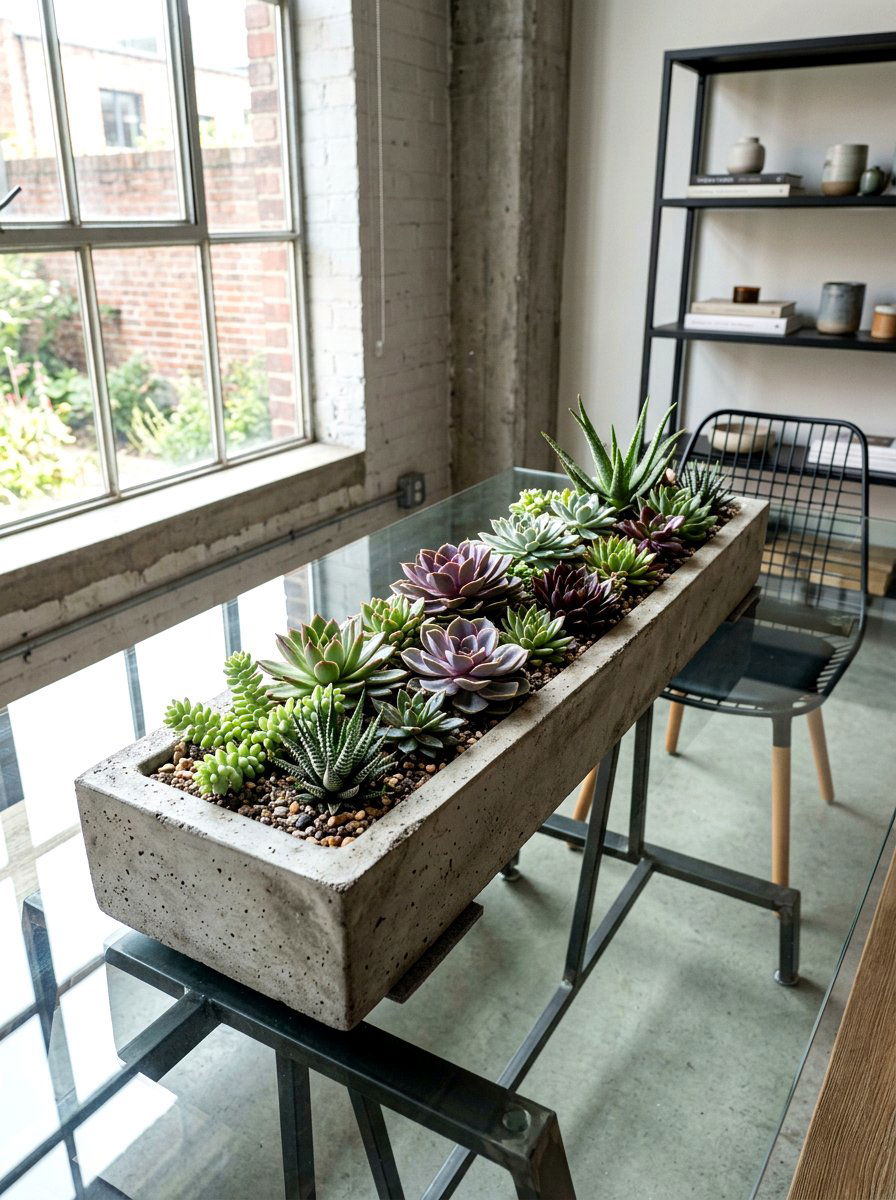 Succulent Table Planter - 25 Spring Dining Table Centerpiece Ideas