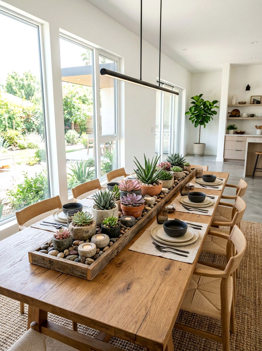 Succulent Table Setting - 25 Spring Nature Table Ideas