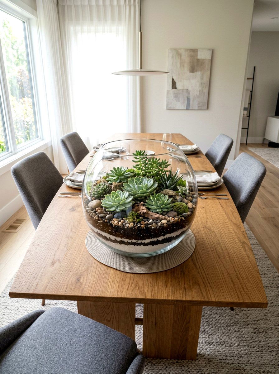 Succulent Terrarium Centerpiece - 25 Spring Succulent Centerpiece Ideas
