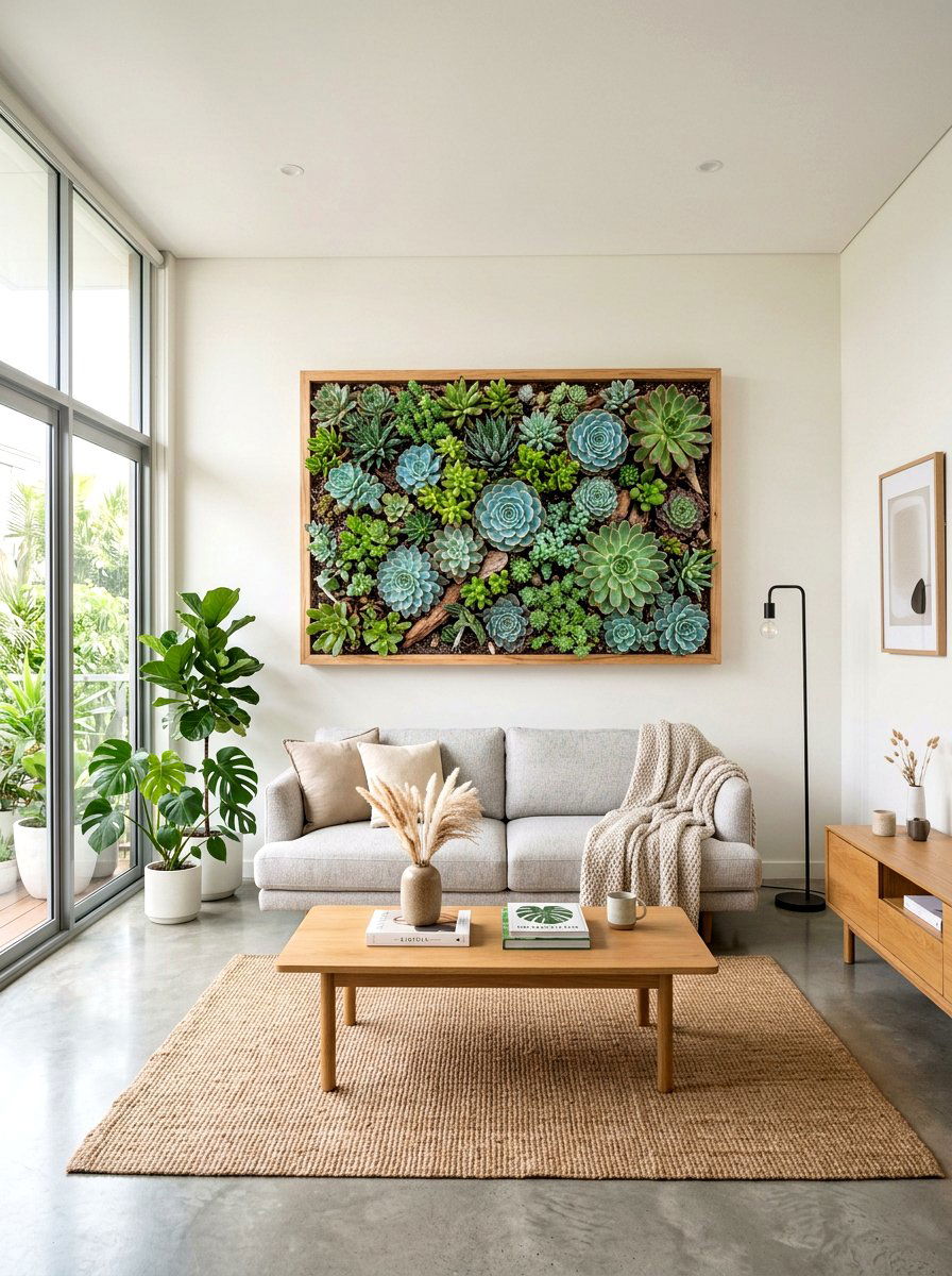 Succulent Wall Frame - 25 Spring Succulent Decor Ideas