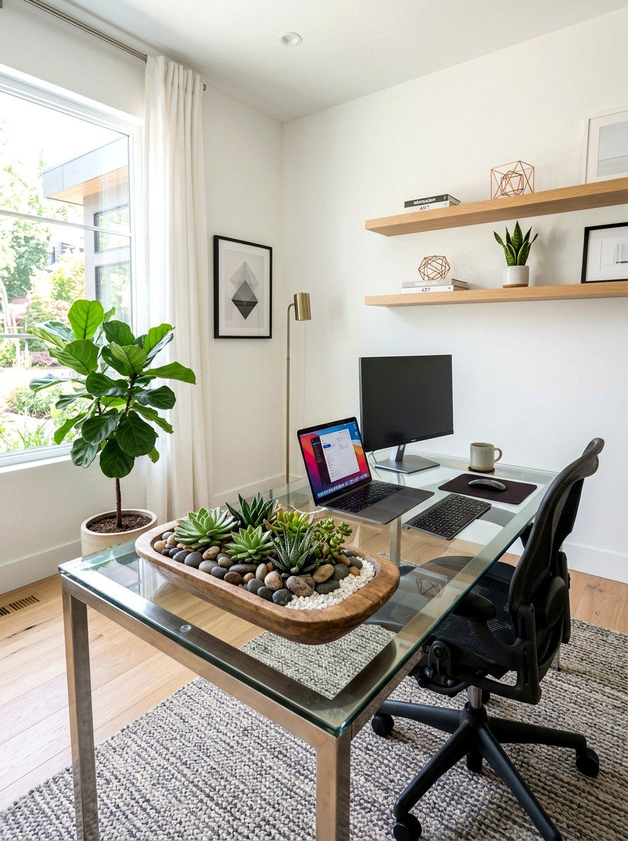 Succulent and Stone Bowl - 25 Spring Dough Bowl Decor Ideas