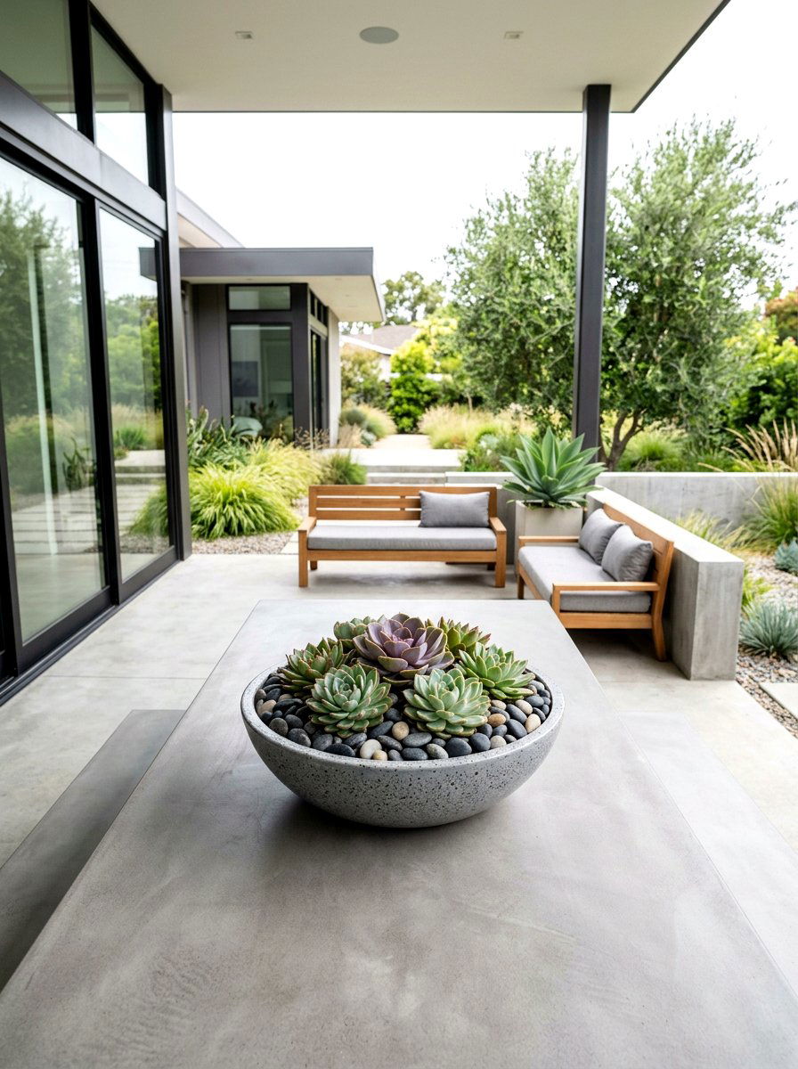 Succulent bowl - 25 Spring Porch Table Decor Ideas