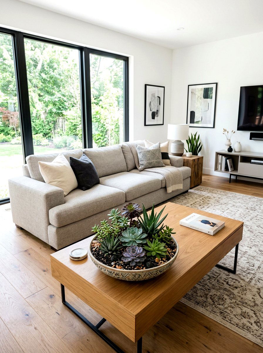 Succulent garden coffee table - 25 Spring Botanical Decor Ideas