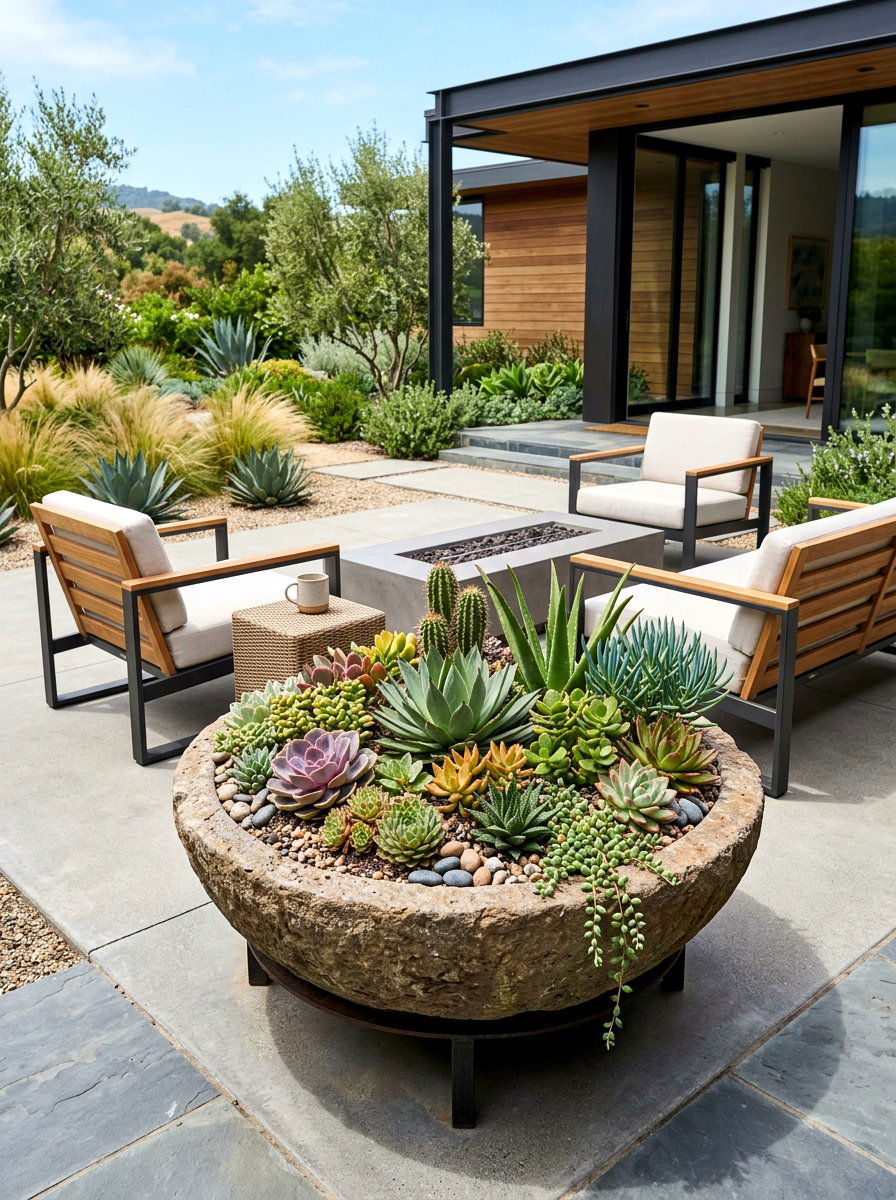Succulent garden - 25 Patio Spring Decor Ideas