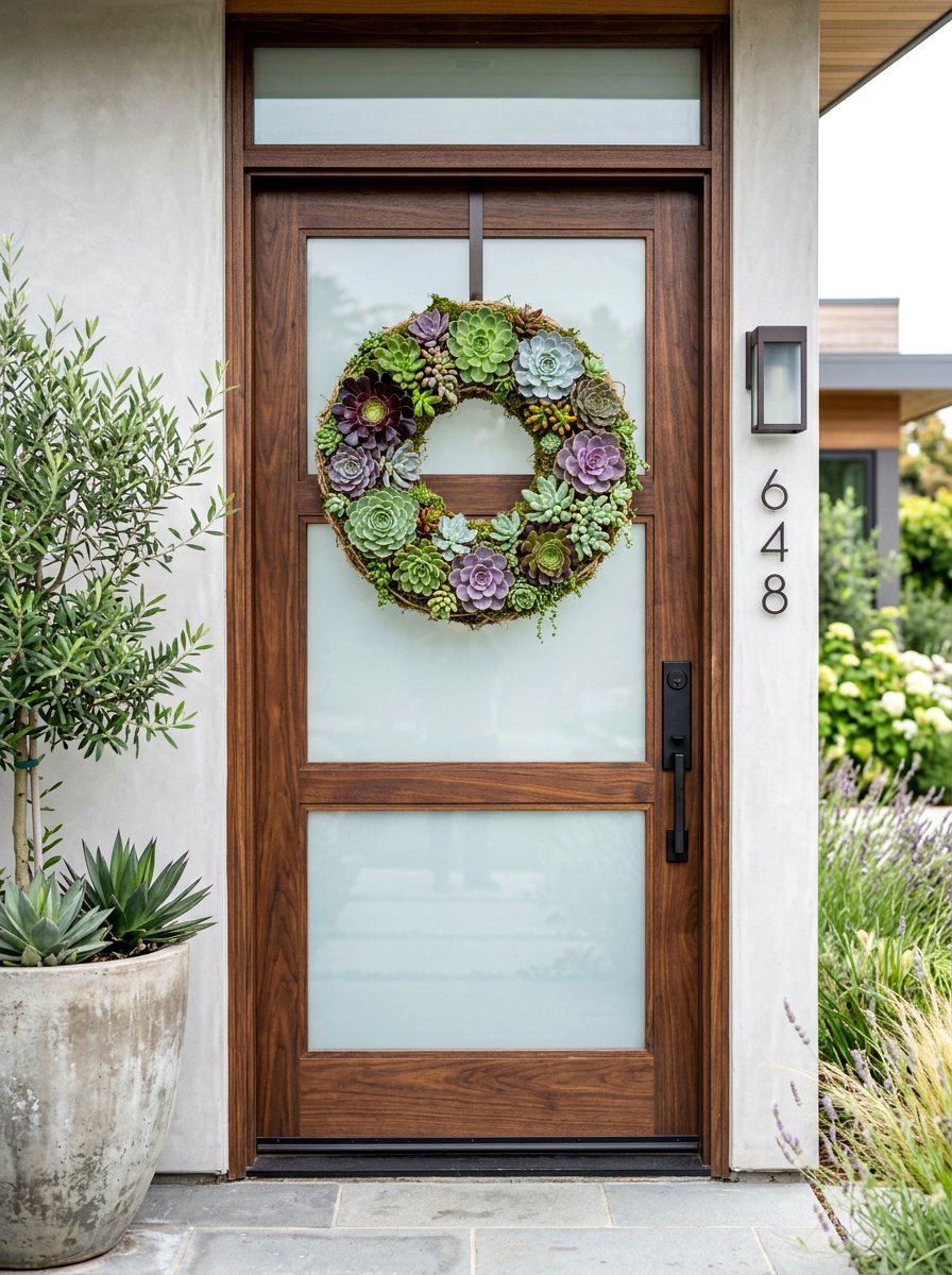 Succulent wreath - 25 Spring Wreath Craft Ideas