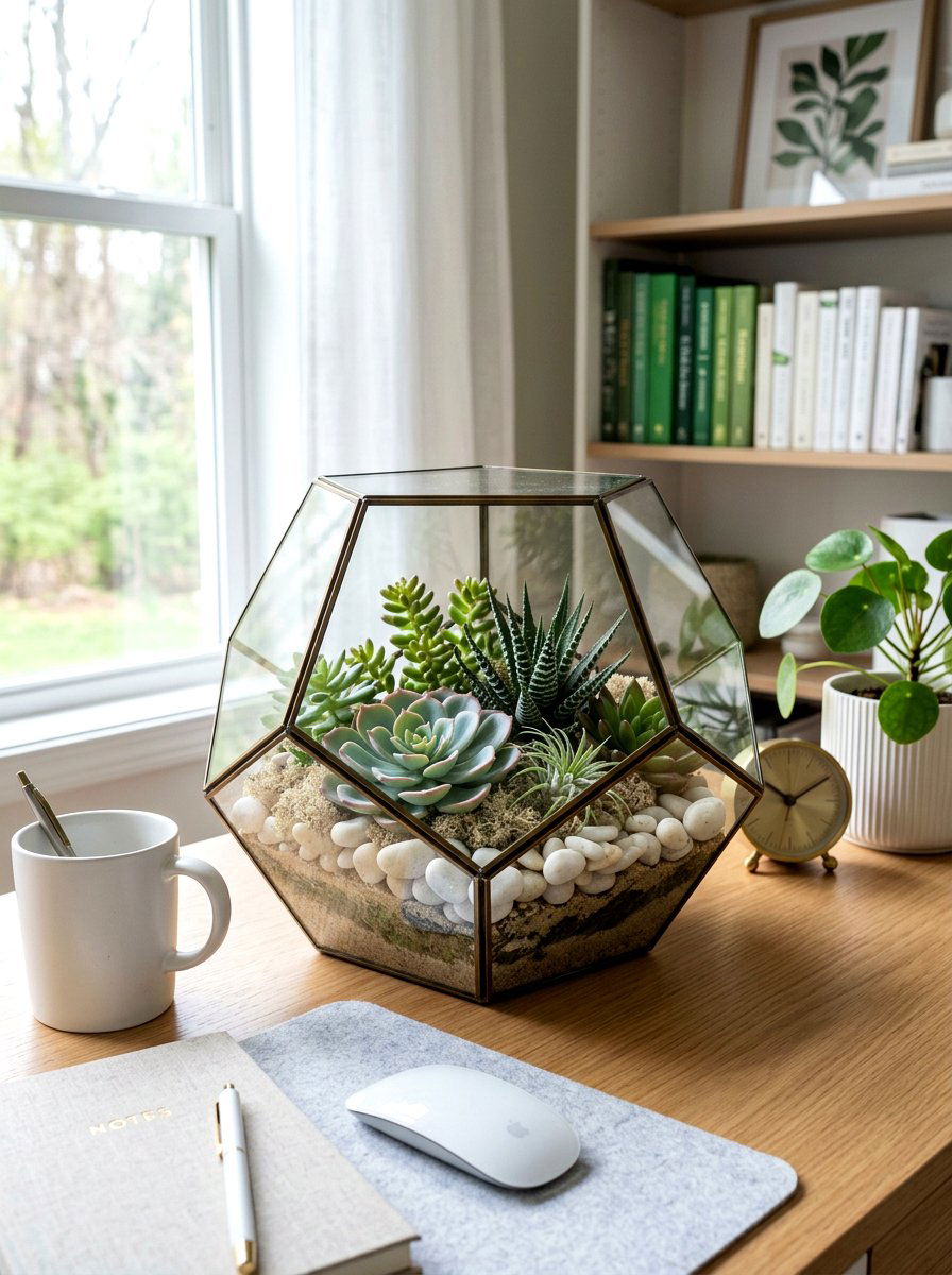 Succulents And White Pebbles