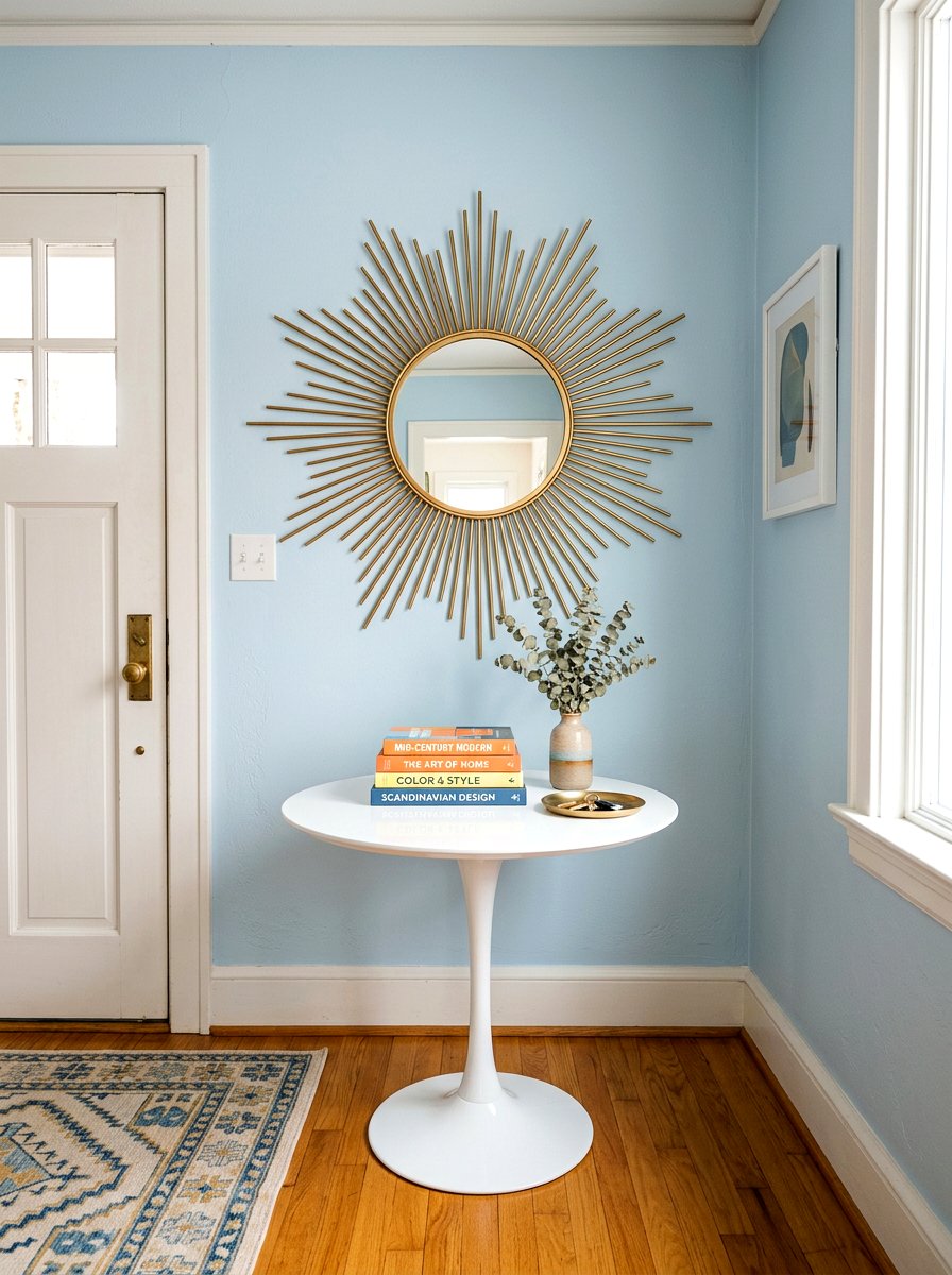 Sunburst Accent Entryway Mirror - 25 Spring Entryway Mirror Ideas
