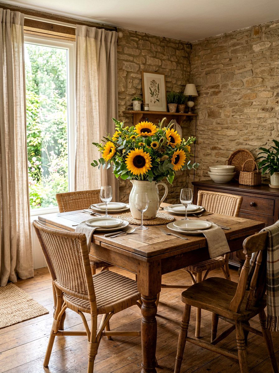 Sunflower Floral Arrangement - 25 Spring Tuscan Decor Ideas