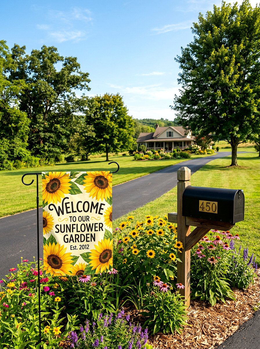 Sunflower Garden Flag - 25 Spring Garden Flag Ideas
