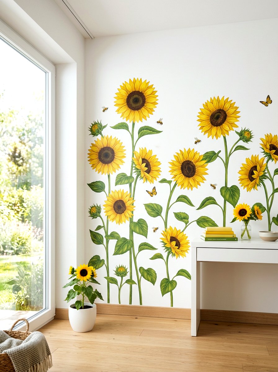Sunflower Wall Stickers - 25 Spring Toddler Room Decor Ideas
