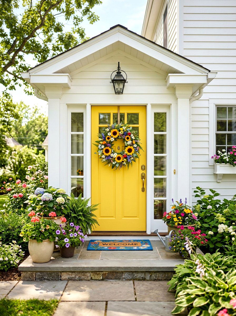 Sunflower Wildflower Wreath - 25 Spring Wildflower Wreath Ideas