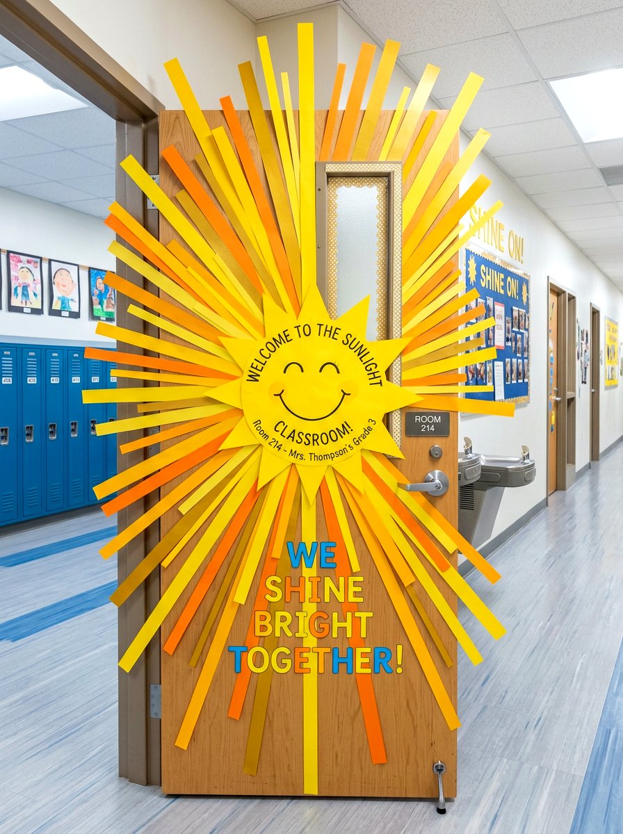 Sunlight Classroom Door - 25 Spring Door Decoration Ideas for Classroom
