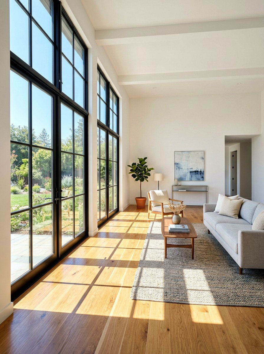 Sunlit Living Room Windows - 25 Spring Home Staging Ideas
