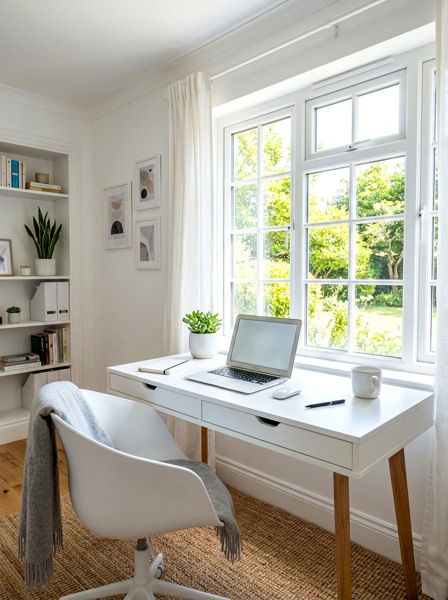 Sunny Home Office Desk - 25 Spring Home Staging Ideas