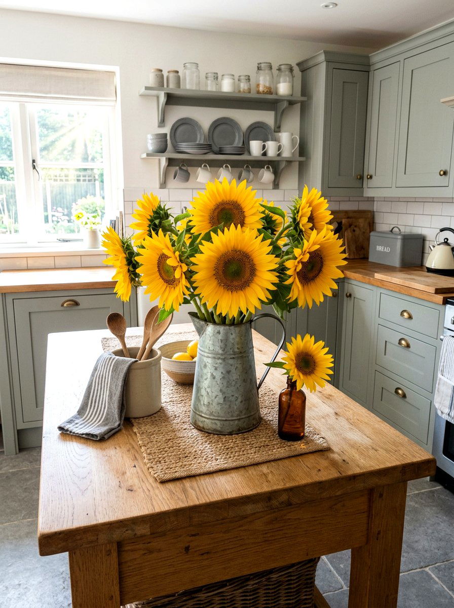 Sunny Sunflower Display - 25 Spring Flower Bouquet Ideas