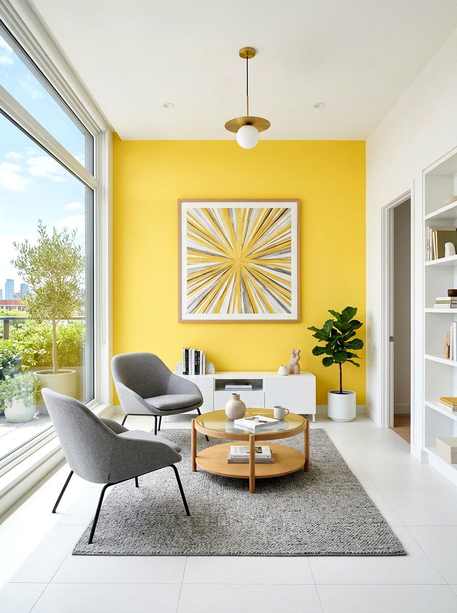 Sunny Yellow Accent Room - 25 Spring Waiting Room Decor Ideas