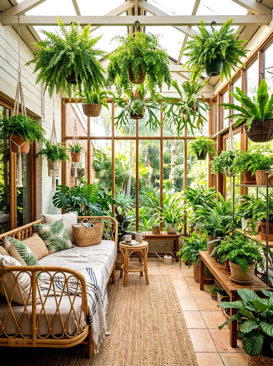 Sunroom Fern Oasis - 25 Spring Fern Decor Ideas