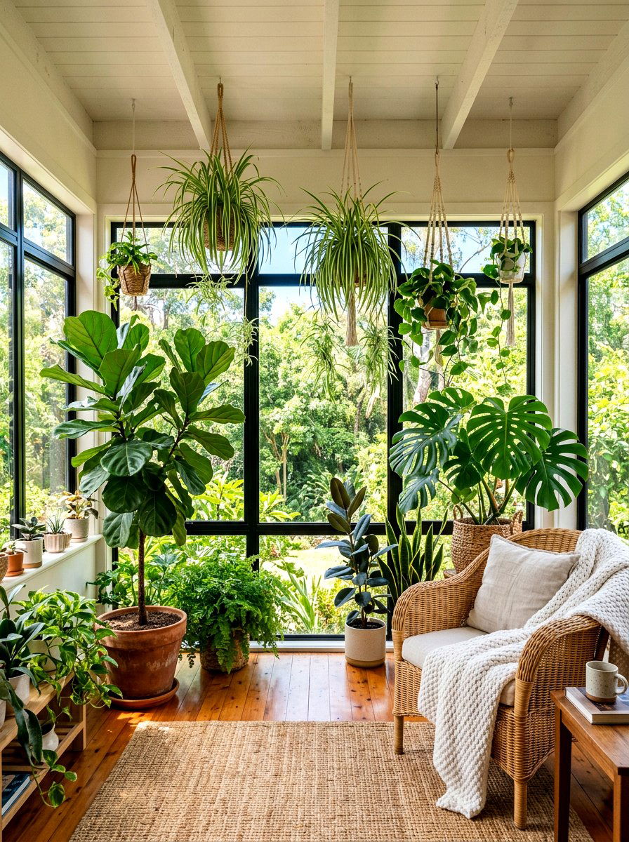 Sunroom Plant Decor - 25 Spring Home Tour Ideas