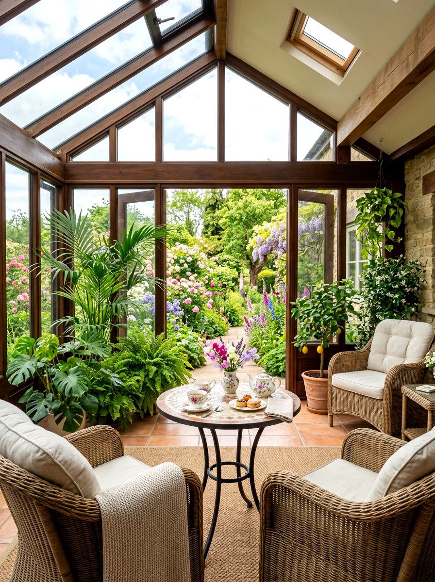 Sunroom Teacup Table - 25 Spring Teacup Decor Ideas