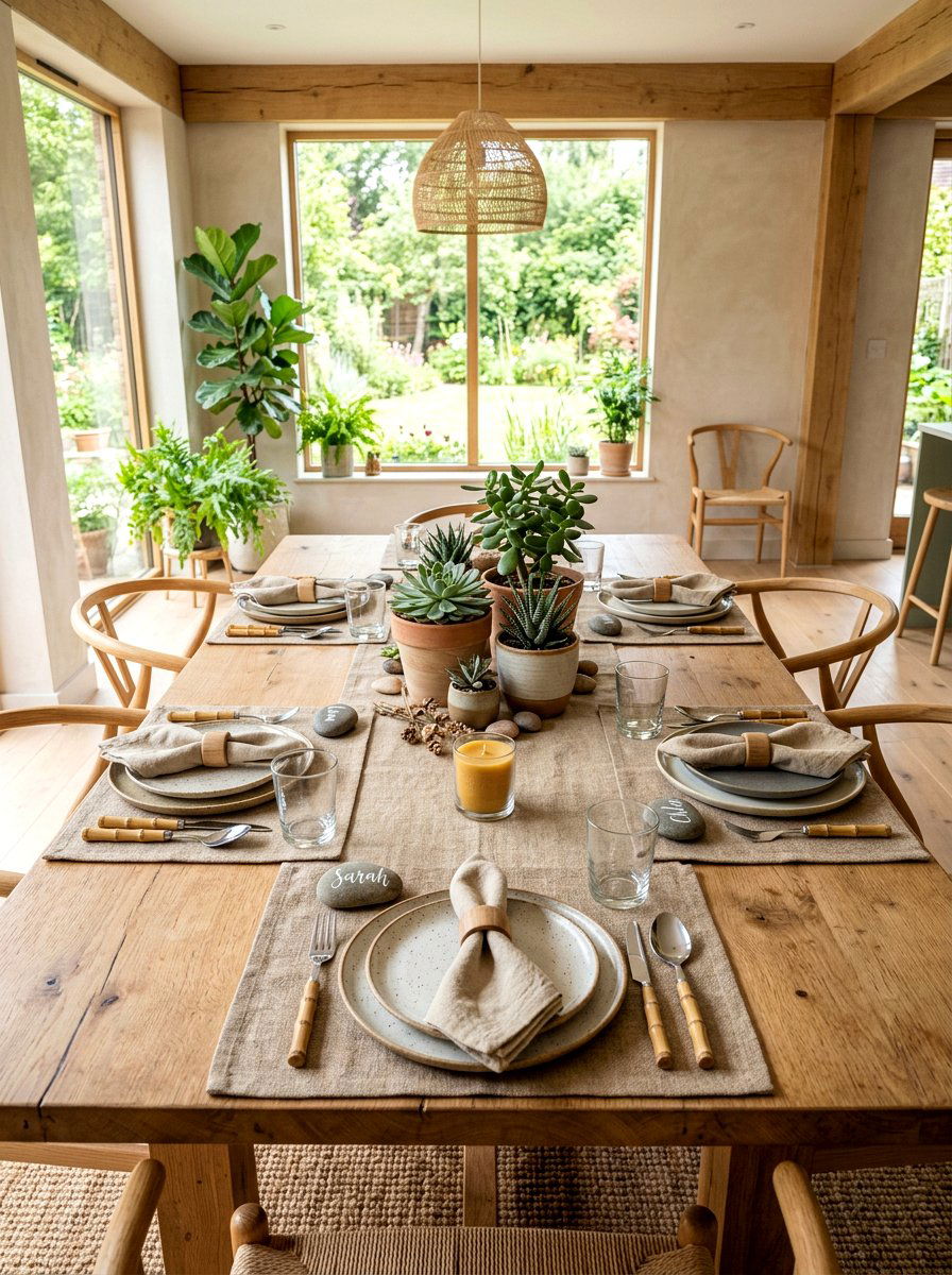 Sustainable Natural Table - 25 Spring Seasonal Table Ideas