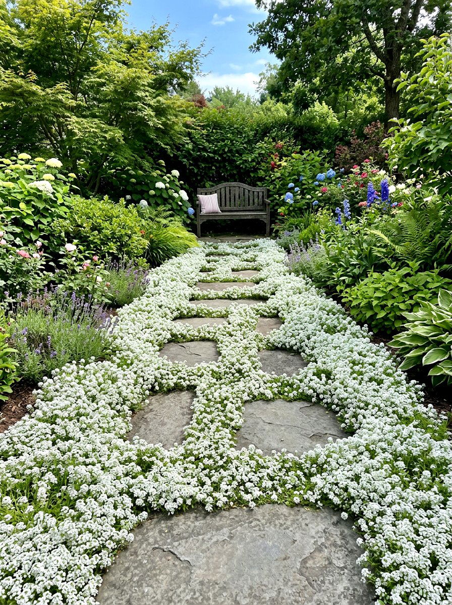 Sweet Alyssum Ground Cover - 25 Spring Annual Flower Ideas