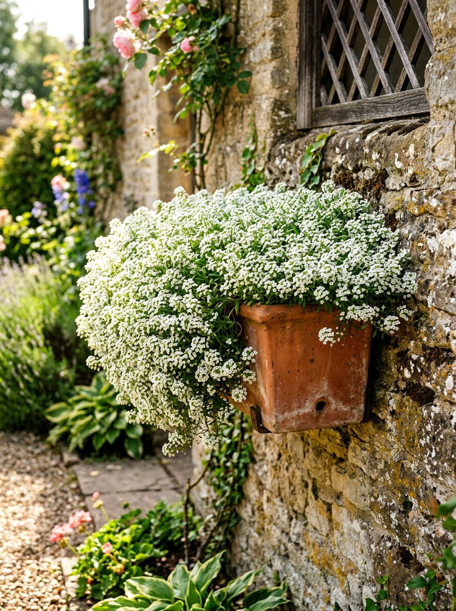 Sweet Alyssum Planter - 25 Spring Window Box Planter Ideas