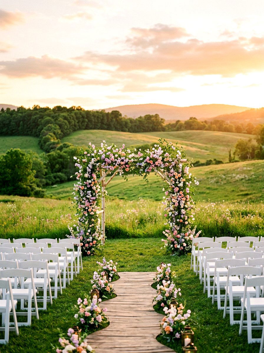 Sweet Pea Ceremony Arch - 25 Spring Wedding Flower Ideas